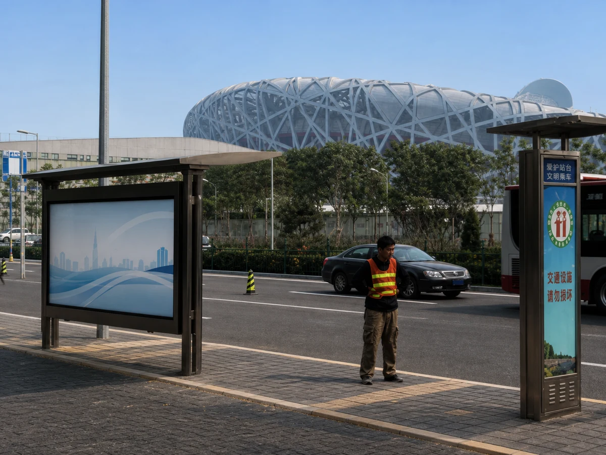 Beijing 北京奥运不锈钢候车亭